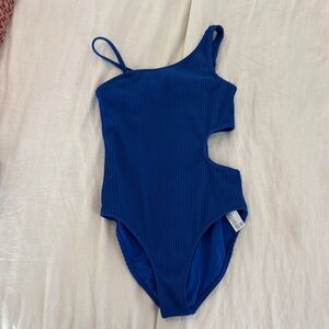 abercrombie kids Royal Blue One-Shoulder Cutout Swimsuit